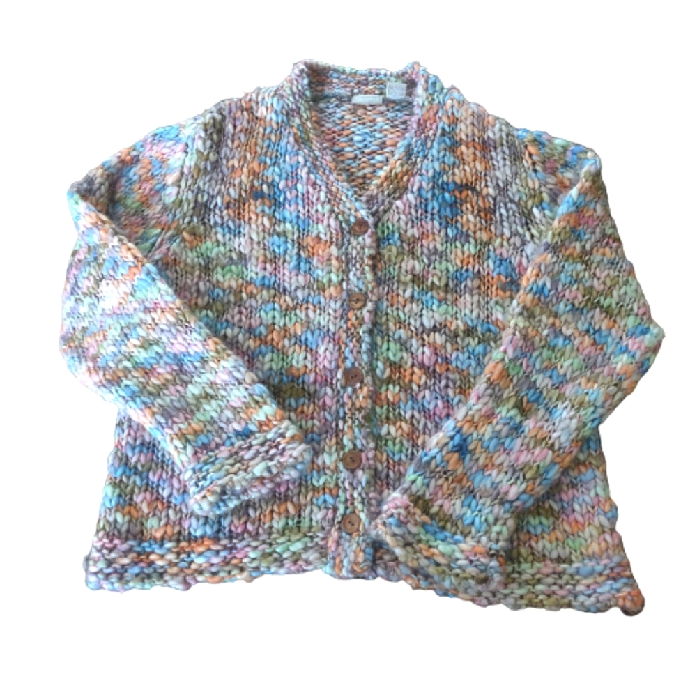 Fieldgear Knitted V-Neck Cardigan with Wood Buttons XL